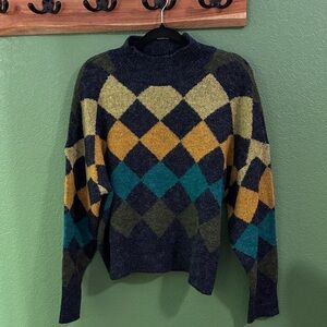 Joseph A Gray Argyle Textured Knit Sweater